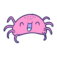 cartoon halloween spider in bright neon color