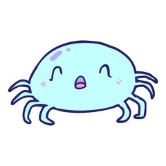 cartoon halloween spider in bright neon color