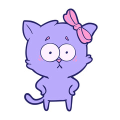 cartoon cat in bright neon color