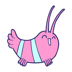 cartoon crayfish in bright neon color