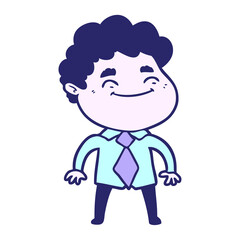 cartoon friendly man in bright neon color