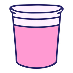 hand drawn quirky cartoon plant pot in bright neon color