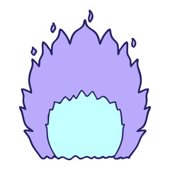 cartoon fire in bright neon color