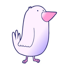 cartoon bird in bright neon color