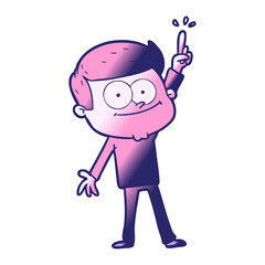 cartoon smiling man in bright neon color
