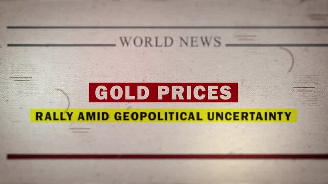 Gold Prices Rally Amid Geopolitical Uncertainty newspaper-style headline titles
