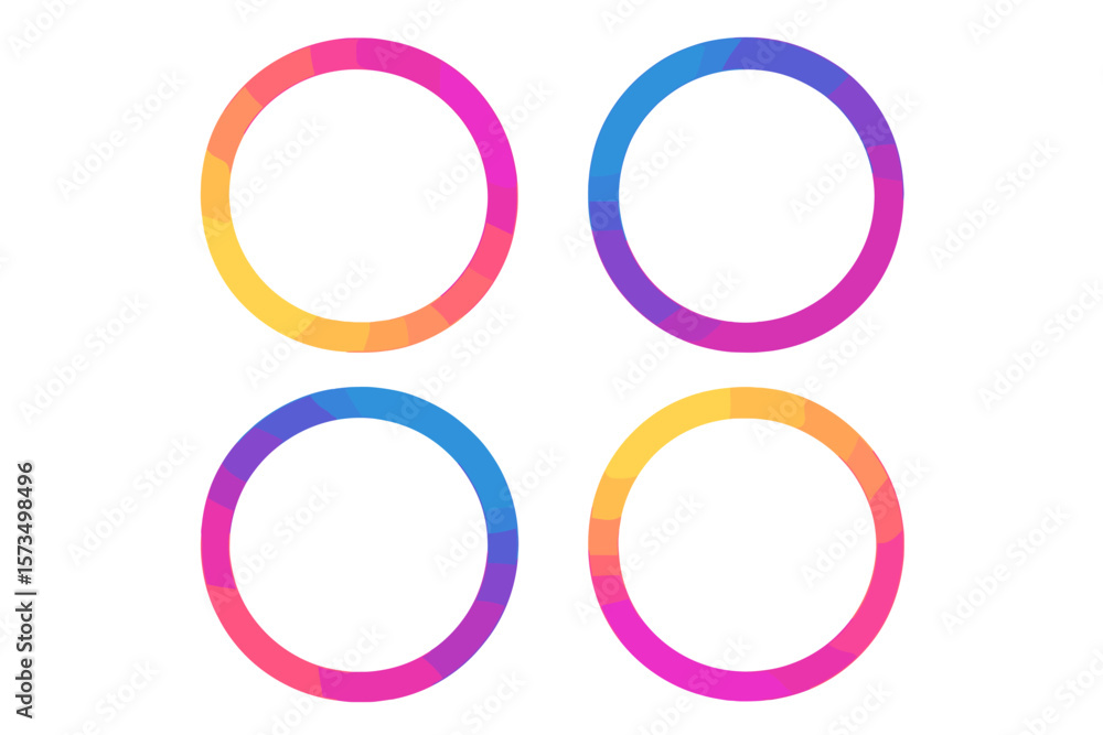 Poster gradient circle toggle switch button set. colorful on off power switches. ui app website elements. m