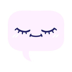 flat color retro cartoon of a speech bubble in bright neon color