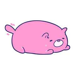 cute cartoon cat in bright neon color