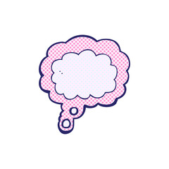 cartoon thought cloud in bright neon color