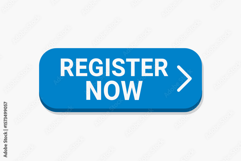 Poster register now button. blue web button for registration. modern ui element. call to action. vector ill