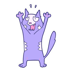 cartoon panicking cat in bright neon color