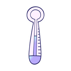 cartoon doodle medical thermometer in bright neon color