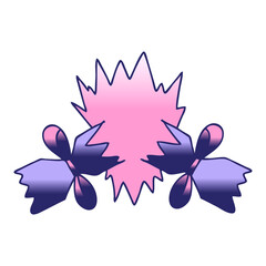 Obraz premium gradient shaded quirky cartoon pulled cracker in bright neon color