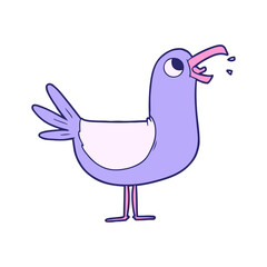 Cartoon Bird in bright neon color