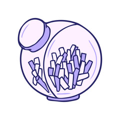 cartoon candy in a sweet jar in bright neon color