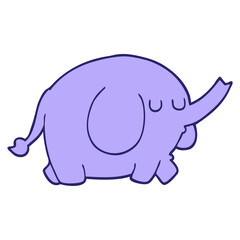 cartoon elephant in bright neon color