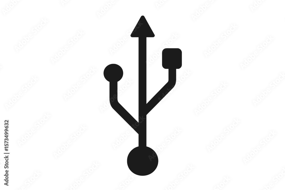 Poster usb symbol icon. universal serial bus logo. technology connection port. digital data transfer. compu