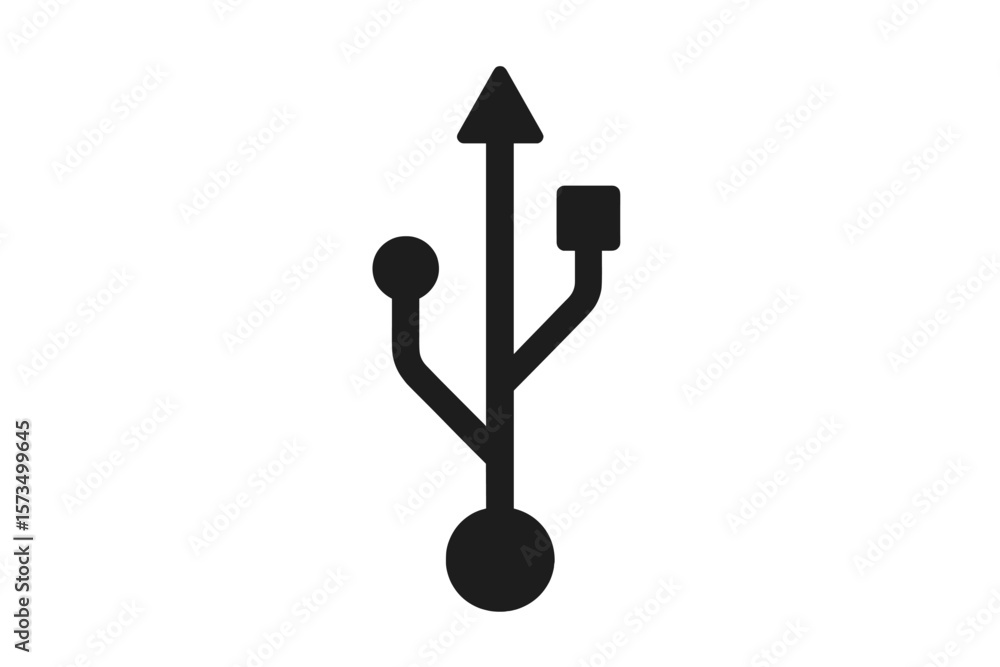 Poster usb symbol icon. universal serial bus vector. technology connection port. digital data transfer cabl