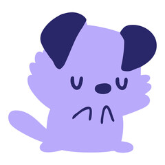 crying puppy in bright neon color