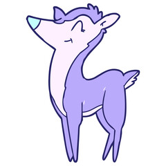 cartoon deer in bright neon color