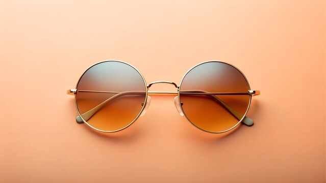 Stylish round gold sunglasses