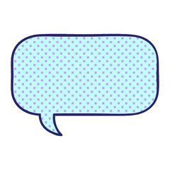 comic book style cartoon of a speech bubble in bright neon color