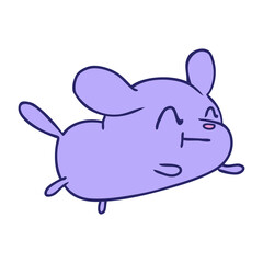 cartoon illustration kawaii of a cute dog in bright neon color