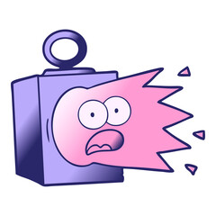 cartoon industrial lamp in bright neon color