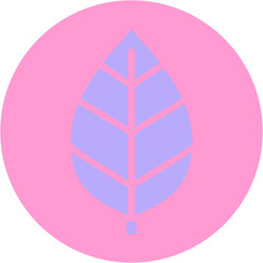 iconic tattoo style image of leaf in bright neon color