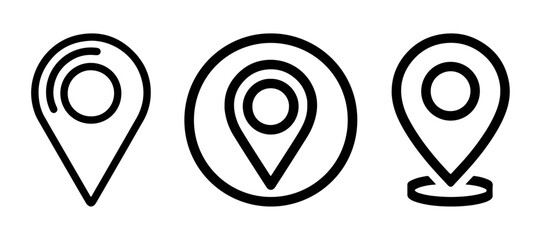 Location Icons Set on white background vector illustration