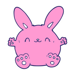 cute cartoon rabbit in bright neon color