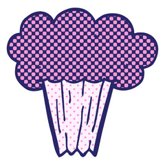 cartoon doodle of a carrot cake in bright neon color