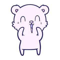 polar bear cartoon in bright neon color