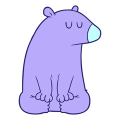 cartoon bear in bright neon color