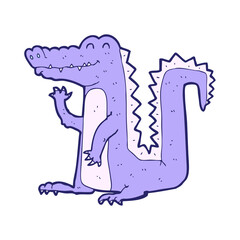 cartoon crocodile in bright neon color