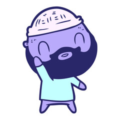 cartoon bearded man in bright neon color