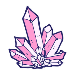 cartoon crystals in bright neon color