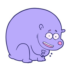polar bear cartoon in bright neon color