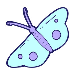 cartoon butterfly symbol in bright neon color