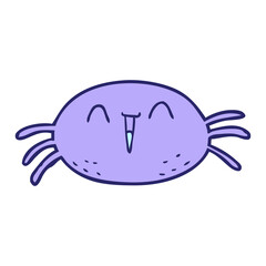 cartoon halloween spider in bright neon color