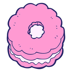 cartoon biscuit in bright neon color