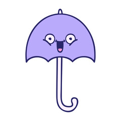 cute cartoon of a umbrella in bright neon color