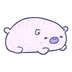 cute cartoon polar bear in bright neon color