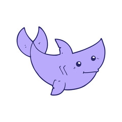 cartoon shark in bright neon color