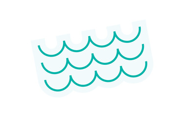 Brutalist abstract wave element sticker. Minimal shape element with flat design style. Y2K decoration and brutalism concept, modern aesthetic for various graphic applications.