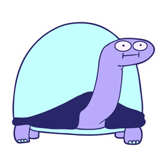 cartoon tortoise in bright neon color