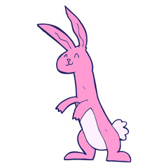 cartoon rabbit in bright neon color