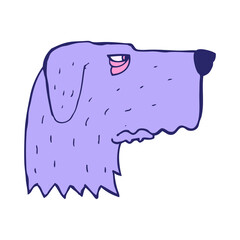 cartoon dog in bright neon color