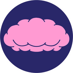 iconic tattoo style image of a grey cloud in bright neon color